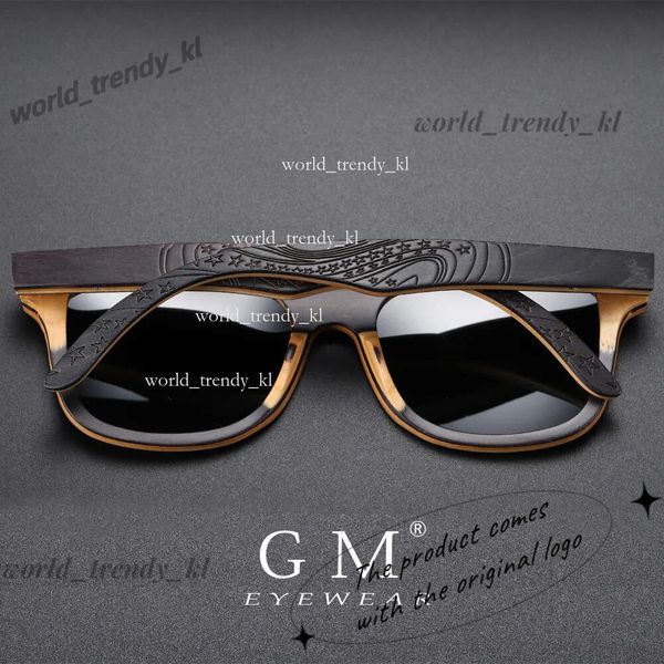 Occhiali da sole gm designer di marchi in legno uomini polarizzati skateboard nero legno retrò vintage goccia di occhiali gentiluomo 464 464