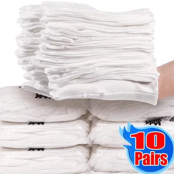 Luvas 120 painéis de algodão branco de algodão branco para manusear de mãos secas para manuseio de luvas de spa de luvas cerimoniais altas luvas esticadas ferramentas de limpeza doméstica