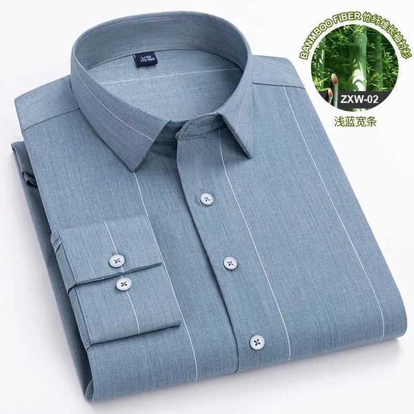 Camicie da uomo Abito da uomo New Mens Long Shirt Bamboo Fibra Business Casual Comfort Withoug