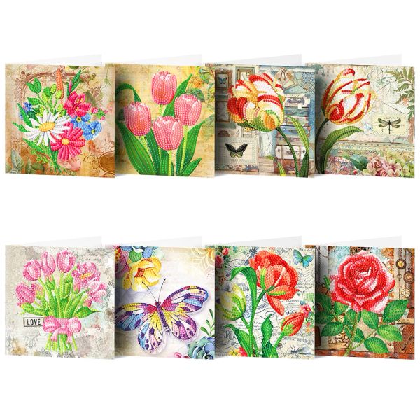 Stitch 8pcs/Set fai -da -te Diamond Painting Biglietti di auguri di compleanno Postcardi 5D Fai da te Festival Regalo di saluto Greet Regalo di saluto