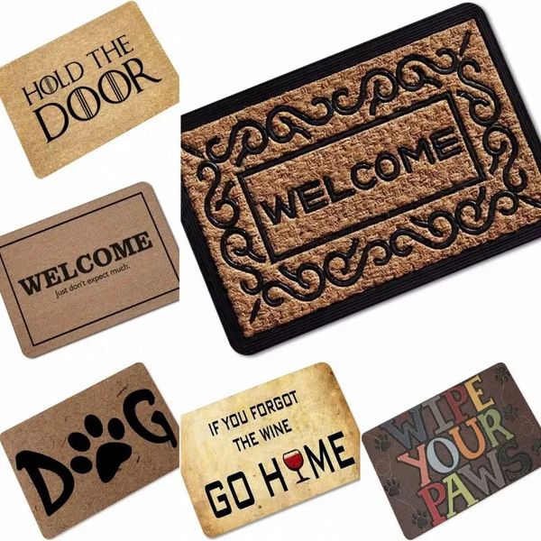 Welcome Series Entrance Mat Front Front Front Front Caixa decorativo NONSLIP FÁCIL TAPOS LIMPE CONFERIORES ANTIBACTERIAS LAVABILÍVEIS 240419