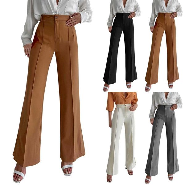 Frauenhose Capris neue elegante lässige lockere lässige hose für Frauen hohe Taille Split gerade Hosen Anzug Hosen Außenverschleiß für geschäftliche y240504