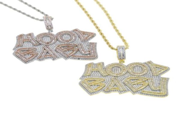 Catene hip hop 5a cz cappa asfaltato per bambini ciondoli per bambini 2 colori collana fascino della lettera ghiacciata bling zircone cubic zircone boy men039s rapper Jew6354413