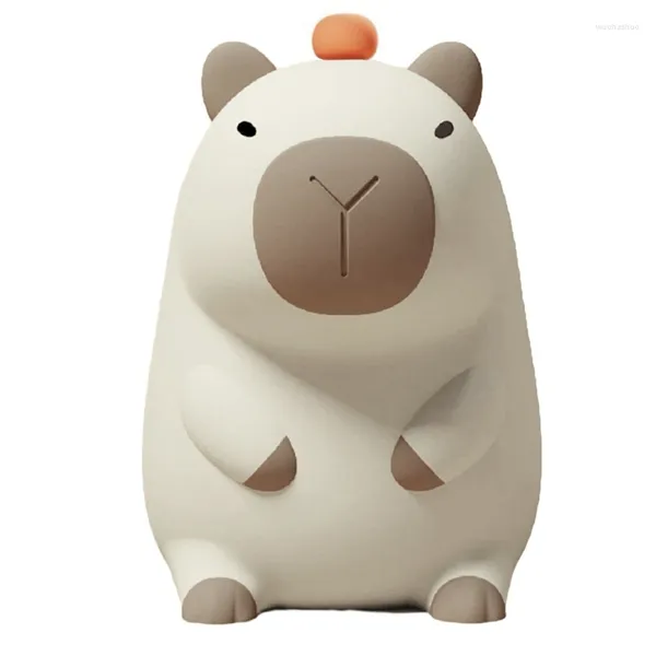 Lampade da tavolo Cartoon lampada a forma di animale Capybara Silicone Sleep USB Ricarica ricaricabile Night Light Elegante camera da letto Dropipashi