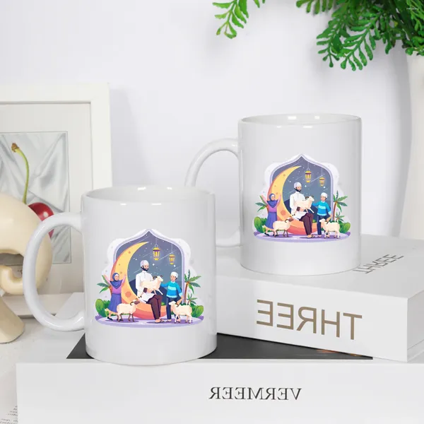 Кружки 1pc Cartoon Cite Cute Lamb Eid Al-Adha Custom Patter