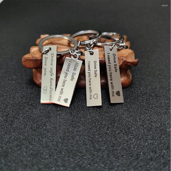 Schlüsselanhänger personalisieren Modeschmuck Keyring Handgravierten Antrieb Safe Ich brauche Sie hier mit mir Herz Schlüsselbund Paare Freund Geschenk