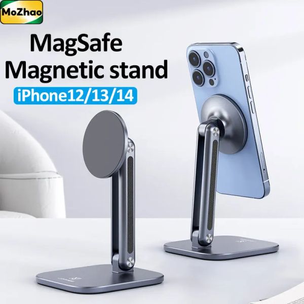 Ständer Mozhao Magsafe Magnetic Phone Stand Desktop 360 ° Rotationsklappbar für iPhone 12/13/14Promax -Telefonhalter geeignet