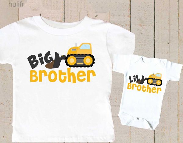 Roupas familiares com correspondência Big Brother Brother Brother Construction Therm T-Shirt Big Brother Brother Tops personalizados roupas correspondentes D240507