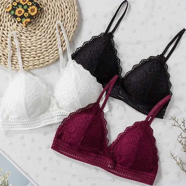 Bras Emelcodery Hollow Bra Womens Sexy Lace Flower Push Up Up Up Wireless Seamless Speak удобное тонкое плечевое ремешок Bralette Bralette 2405