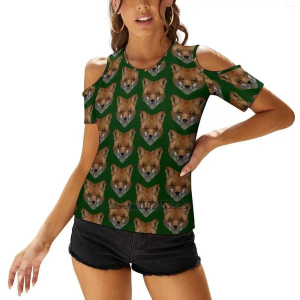 Camisetas femininas tshirts geométricos tshirts impressos tampes zíper de gola em véspera de moda de moda de moda fantástica sr sr.