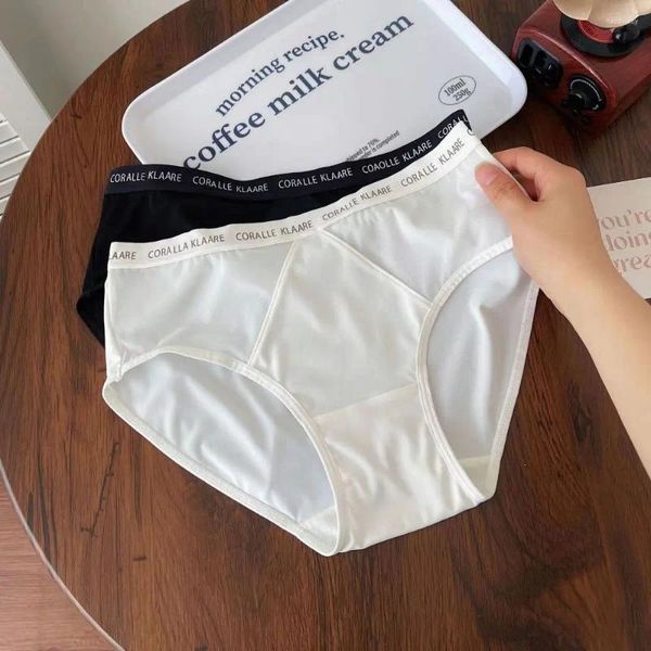 Lettera delle mutandine da donna Lettera di seta ghiacciata Crotch di cotone ultra sottile Brief in vita medio biancheria intima in stile giapponese Lingerie senza soluzione