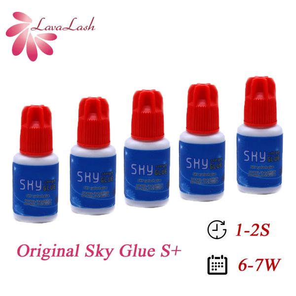 Ciglia Original Korea Sky S+ colla rosso rosso Cappello più veloce e più forti Extensions ciglia GLUE Etichetta privata False Lash Glue 5 Bottles