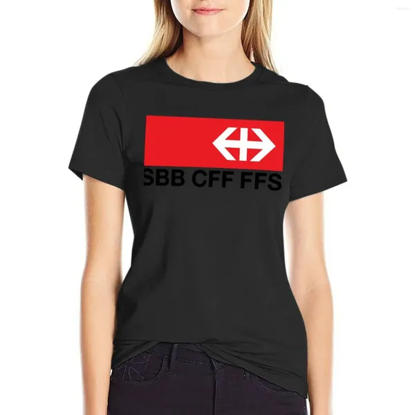 Damen Polos Swiss Railways (SBB-CFF-FFS) Logo T-Shirt T-Shirt ästhetische Kleidung Sommer übergroße T-Shirts für Frauen