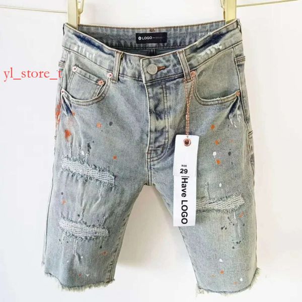 Pantaloni in denim designer Purple Shorts Implegati Ksubi Teat High Street Trendy Drivery Leg Street Street Wear Men Sim Jeans Shorts Ksubi Jeans Man 3600