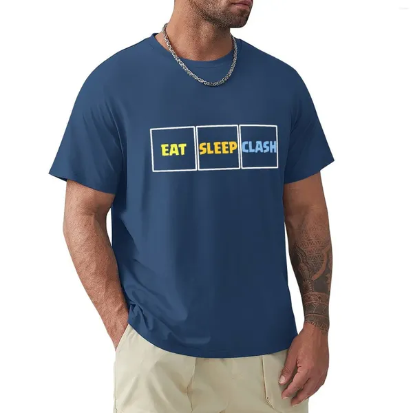 Polos da uomo Mangia Sleep Clash Funny Gift T-shirt Blanks personalizzato per camicetta da uomo T-shirt hip hop hip hop