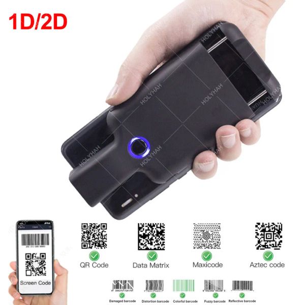 Сканеры обратно клип Bluetooth Scanner Scanner Portable Sarcode Matrix Matrix код 1D 2D QR -сканер Android IOS Система