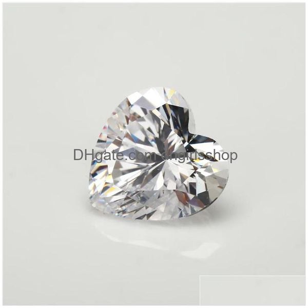 Pedras precárias soltas 3x315x15mm 5a de grau branco forma de coração cúbico zirconia stone cz jóias sintéticas de entrega de jóias dhoqp