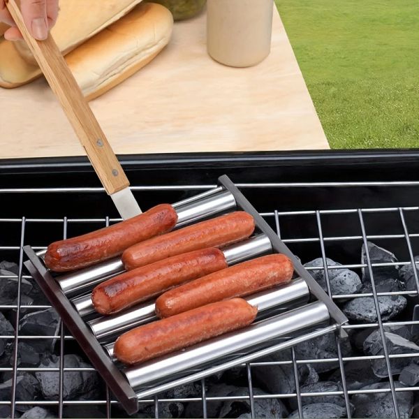 Grills barbecue salsicce griglie rotelline bbq picnic da campeggio barbecue hot dog grill padella cucina barbecue griglie accessori
