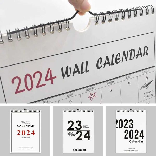 Calendário Novo 2024 Calendário de parede simples Home Office Office Wall Calendário Semanal Planejador mensal Agenda Organizer Cronograma Lembrete