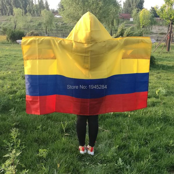 Aksesuarlar Kolombiya Bayrak Cape Body Flag Banner 3x5ft Polyester Dünya Ülke Spor Hayranları Bayrak Cape, Ücretsiz Nakliye