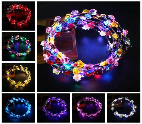 Accessori per capelli lampeggianti per la fascia di testa in ghirlanda Light Up Light Up Glow Feste Glow Party Supplies Halloween per Natale Regali RRA202920408