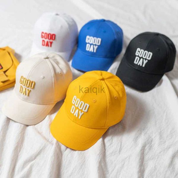 Ballkappen coole neue Kinder Kinder Baseball Cap Good Day Letter Stickerei Four Seasons Jungen Mädchen beliebte Hip Hop Sun Cap Hat Dropshipping D240507