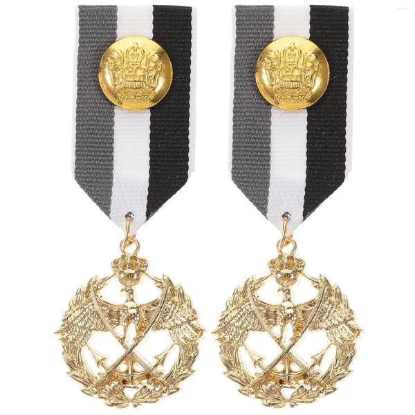 Spille bandiera americana pin 2pcs medaglie da spilla blinda navy badge premio premio nastro al seno