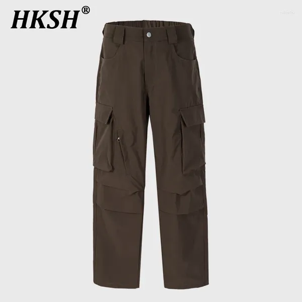 Pantaloni da uomo Hksh Tide Punk Urban High Street Street a strati Casual Unisex Safari Style Multi Pocket Fashion Pantaloni HK0472