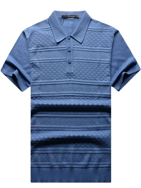 Men Polos bilionários Couture italiana Seda Lappel de seda Lapla de camisa respirável Camisetas de manga curta