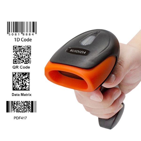 Scanner QR Barcode Reader 1D 2D Tragbarer Balkenscanner -Code 2D Leser Wired oder WLAN- oder Bluetooth -Barcode -Scanner für Ihre Wahl