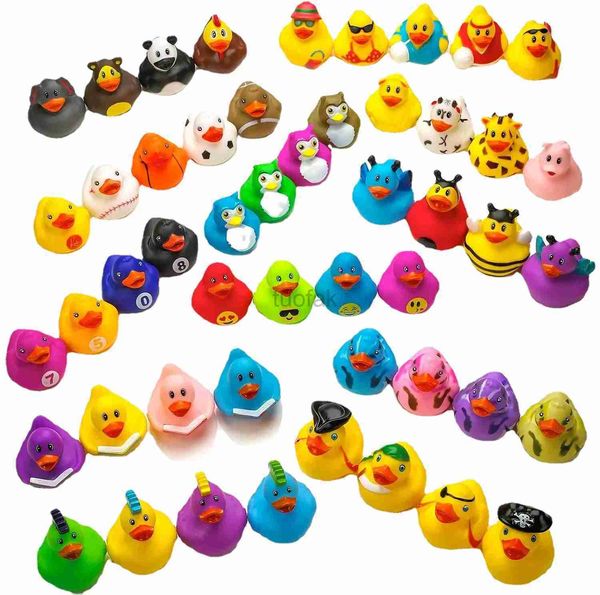 Bades Spielzeug Baby Bad Spielzeug süße kleine gelbe Ente mit Squeeze Sound Soft Gummi Float Enten Spiele Bad Spiel Spaß Geschenke für Kinder D240507