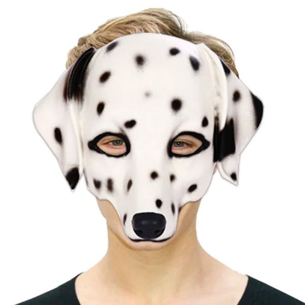 Máscara meio rosto máscara dálmata pU espuma 3d realista animal mancha de cachorro máscara de cabeça para o halloween páscoa carnaval halloween máscara de halloween