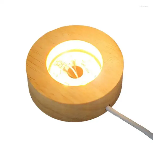 Tischlampen Holz LED -Lampe Basis Nachtleuchte für Basteln Holz Display Bienenständer Kristallglas hell und elegant