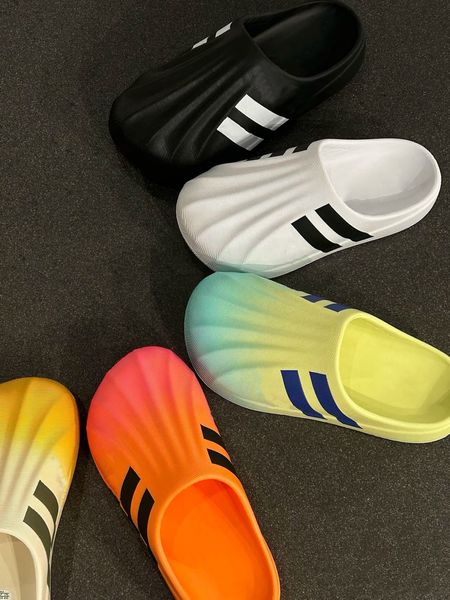 24S Tasarımcı Lüks Adifom Kadın Erkekler Muller Ayakkabı Yuvarlak Yumuşak Toyun Sandalet Anti Slip Sports Hafif Kauçuk Sole Docating Plaj Tat Terlikleri