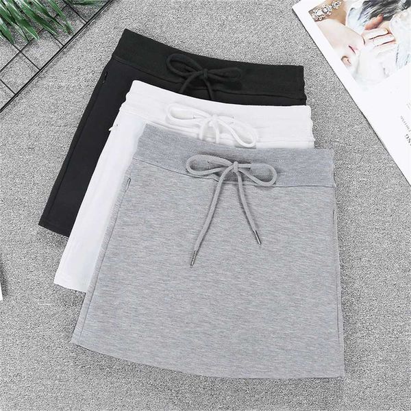 Gonne Solid High High Grey Mini matita Gonnetto coreano Summer Autumn Fashion Nuova gonna hip per donne Gonna sportiva sottile