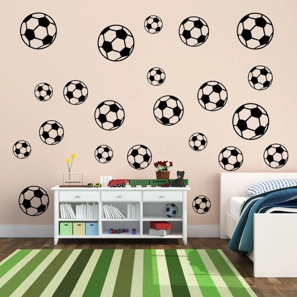 Adesivi 37pcs/set Soccers Ball Desallizzante delle pareti per bambini per bambini Fan da letto per ragazzi Decorazioni per la casa Art Nursery Wall Art Mural Vinyl B226