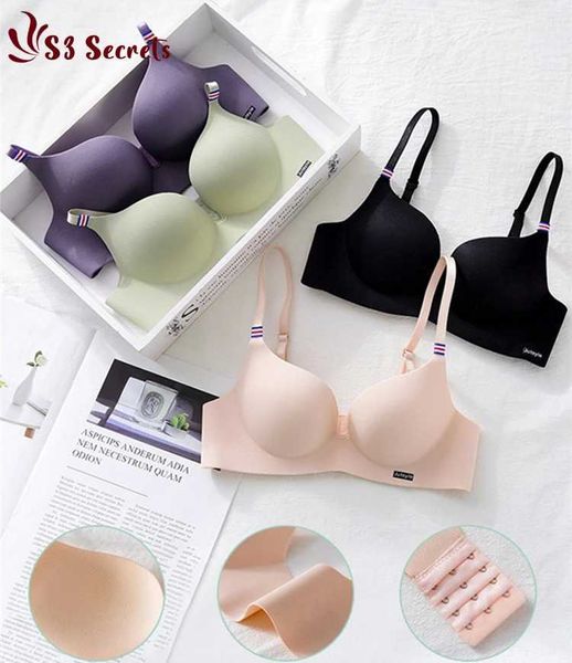 Sutiã de sutiã francês sutiã apertado sutiã all-in-one lingerie feminino sem fio bralette simples gelo reúne pushwear calwe alma gorgesl2405