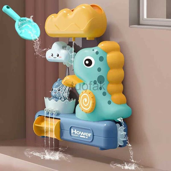 Badespielzeug Baby Badezimmer Wasserspielzeug Cartoontiere Dinosaurier Rohrversammlung Bad Dusche Kinder Badespiele Wasserspiel Spielzeug Geschenk D240507