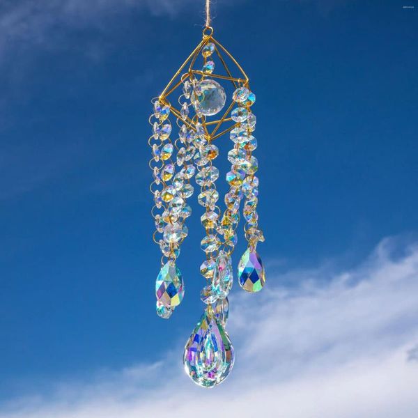 Decorazioni da giardino Crystal Suncatcher Colore Rainbow Cande Candata Penderant Sun Catcher Glass Pisma Finestra Outdoor Decor casa