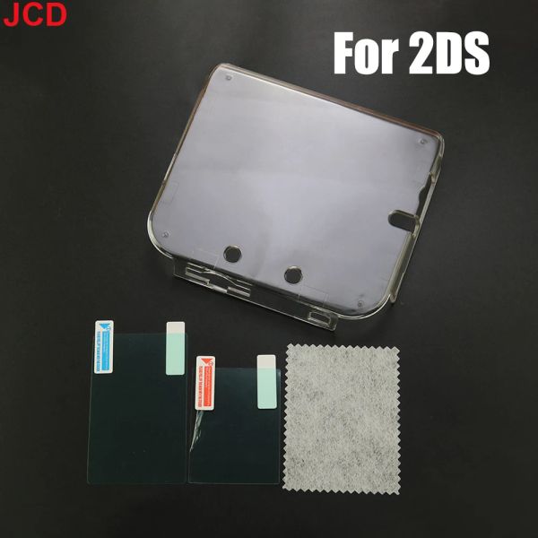 Динамики JCD Anti Cractes Case Case Crustal Crystal Hard Cover Shell для 2DS Antiprates Transparent Case Screen Protective Film