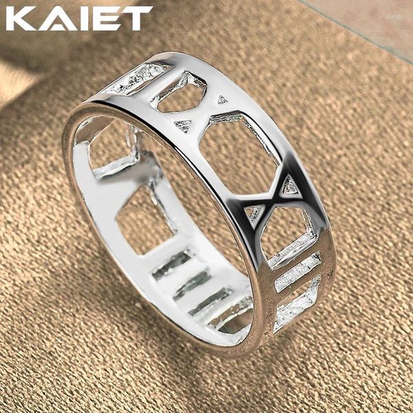 Кластерные кольца Kaiet 925 Серебряный цвет Полые римские цифры 5-10# кольцо для женщин любовника любить модные аксессуары