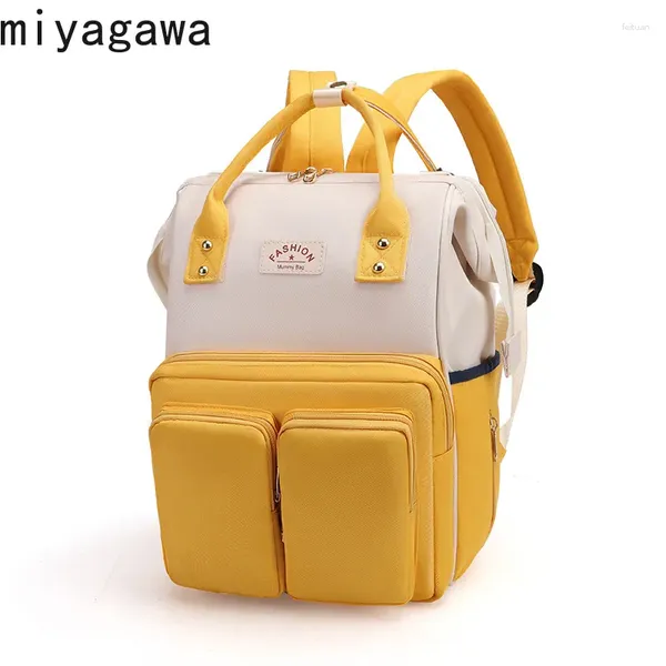 Schultaschen Miyagawa Girls Rucksack Einfache Mode Teenager Kawaii Schoolbag für High Rucksack Women Leinwand Bookbag Hochkapazität Hochkapazität