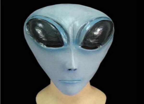 Divertente adulto unisex raccapricciante UFO Big Eye Alien Latex Head Mask Halloween Party Cosplay Carnival Teatro Costume Ball Mask9409490