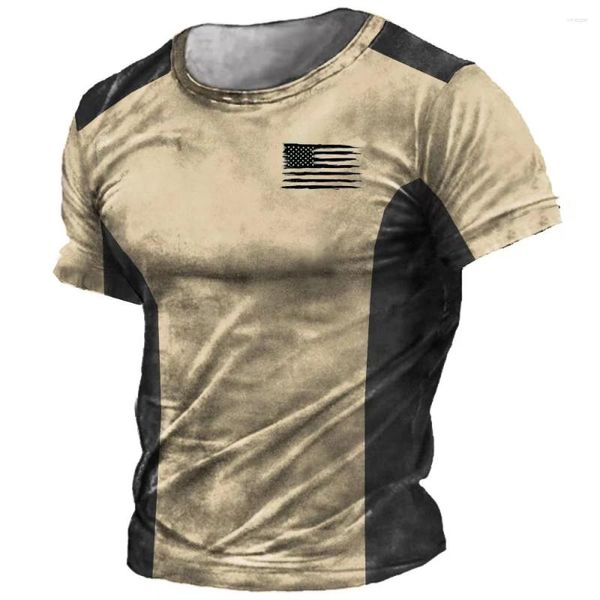 Erkekler Tişörtleri 2024 Retro T-Shirt Erkekler Yaz Tatili O yaka 3D Kovboy Baskılı Üstler 5xl Gömlek Sıradan Büyük Boy Krover Giysileri