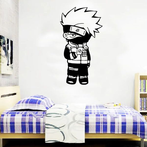 Adesivos em quadrinhos japoneses hatake kakashi lutador decalque de parede de desenho anime anime vinil adesivo doméstico decoração de arte infantil e553