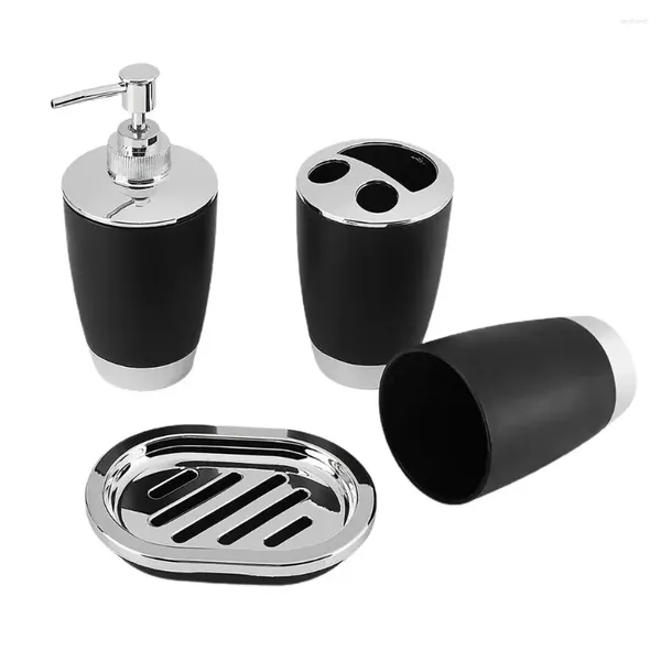 Set di accessori per bagno 4 pezzi di distribuzione del bagno per distributori di spazzolino che lava la tazza di vasca da bagno portatile cosmetici