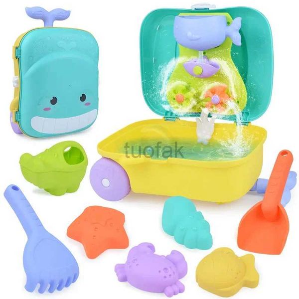 Bath Toys Beach Sand tocando brinquedos para crianças kit de brinquedos de bagagem de verão Toys de água de areia Ferramenta de poço de pit de brinquedos ao ar livre Presentes de jogo de natação D240507