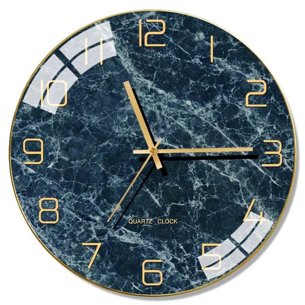 Nordic Modern Glass Wall Clock Kitchen Wall Wall Watches Decoração da casa Relógios silenciosos OROLOLOGIO DA PARETE PRESENTE FZ729 240429