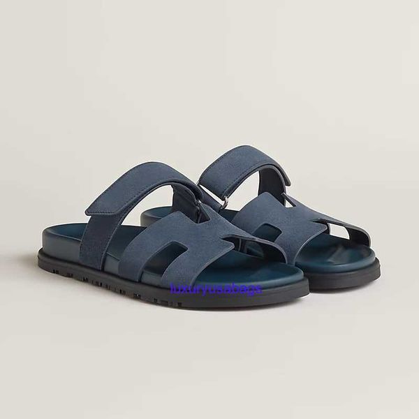 Designer unissex chypre sandália techno-sandal com logotipo h sandálias funcionais de pele de bezerro confortáveis com sola ergonômica de borracha e alça de loop ajustável KS17