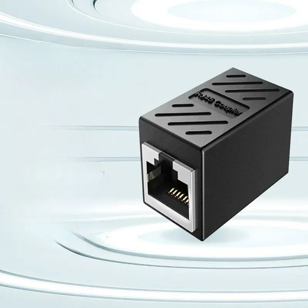 Novo adaptador de rede RJ45 Feminino Black Female to Female Connector Couplador Extender RJ 45 Adaptadores de Extensão de Cabôs Ethernet